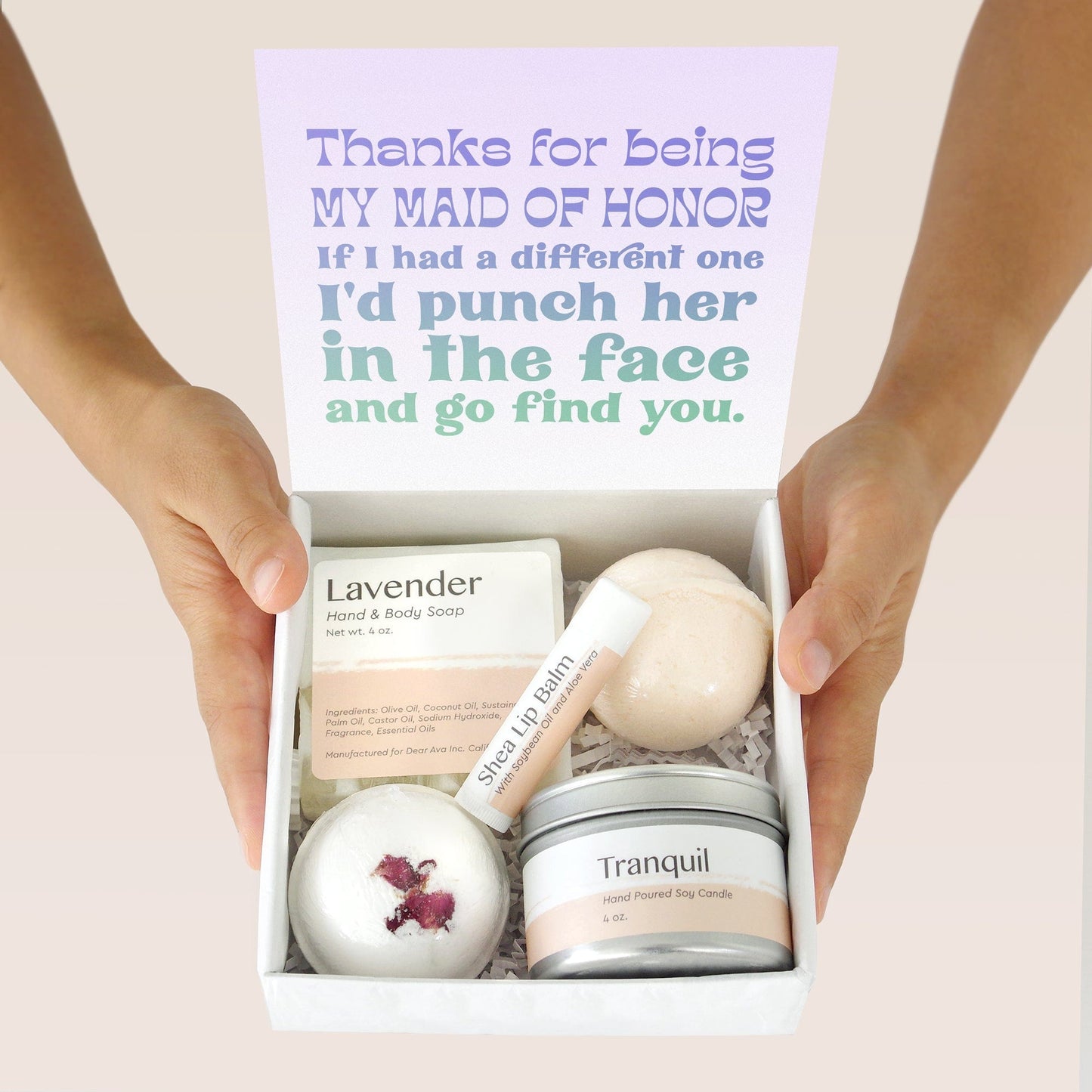 Maid of Honor Double Circle Necklace Spa Gift Box