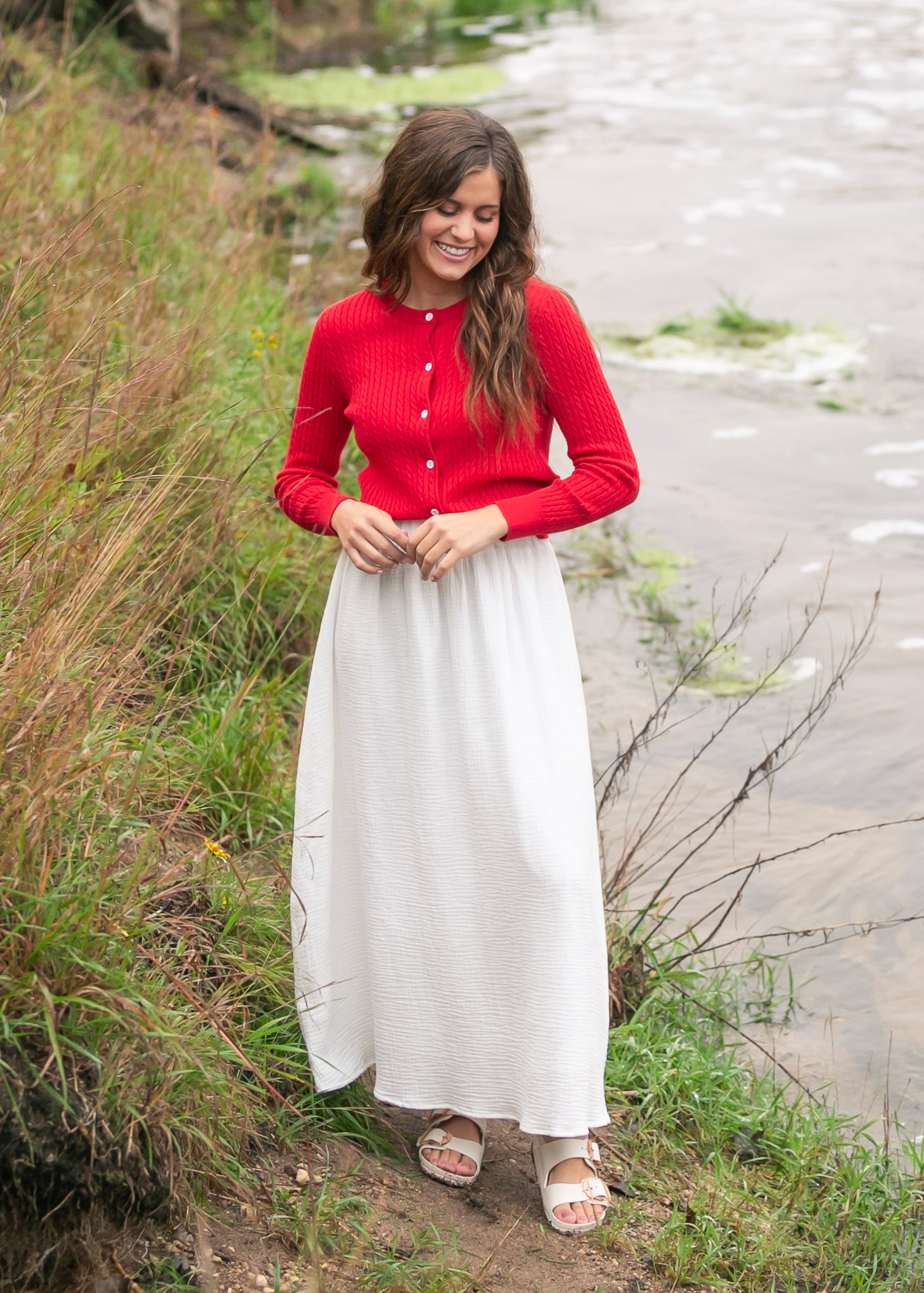 Mason Red Button up Cardigan Top