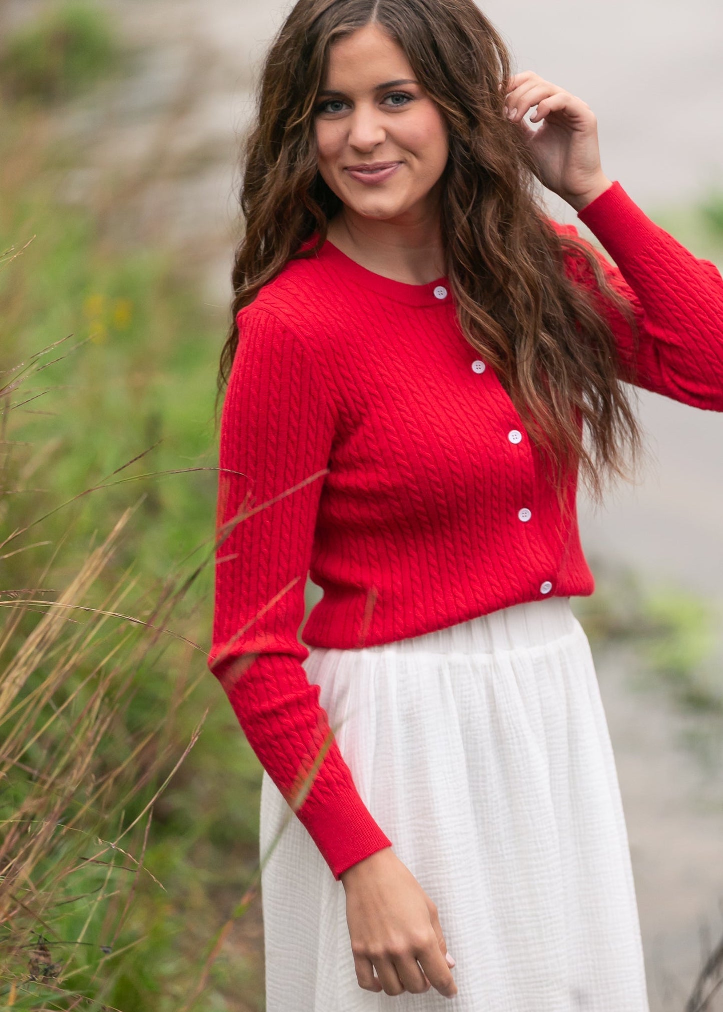 Mason Red Button up Cardigan Top