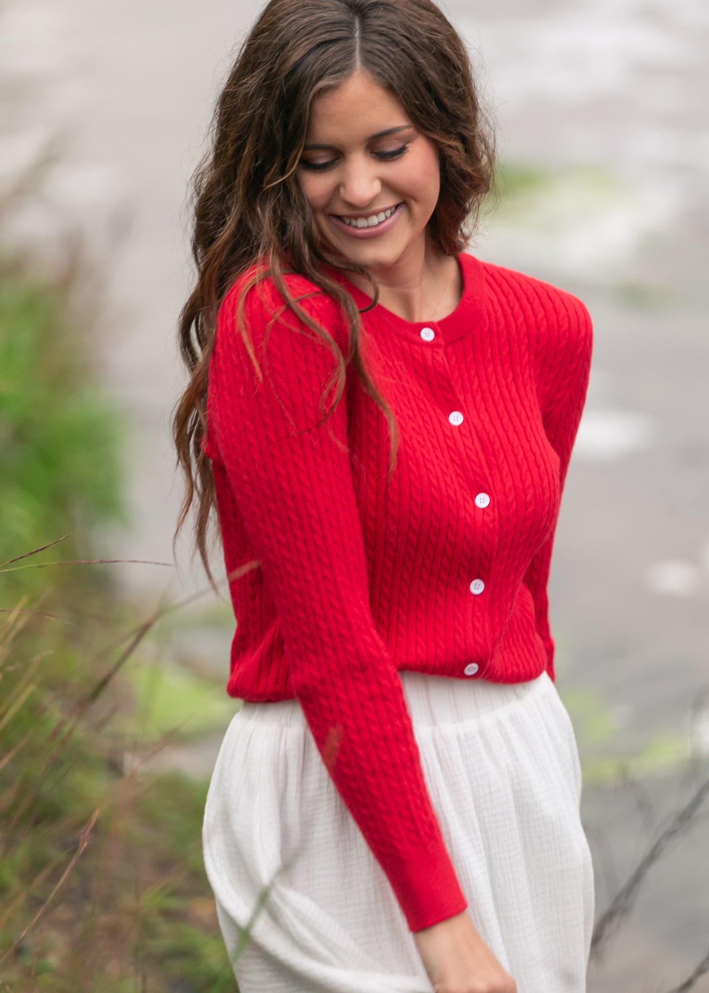 Mason Red Button up Cardigan Top