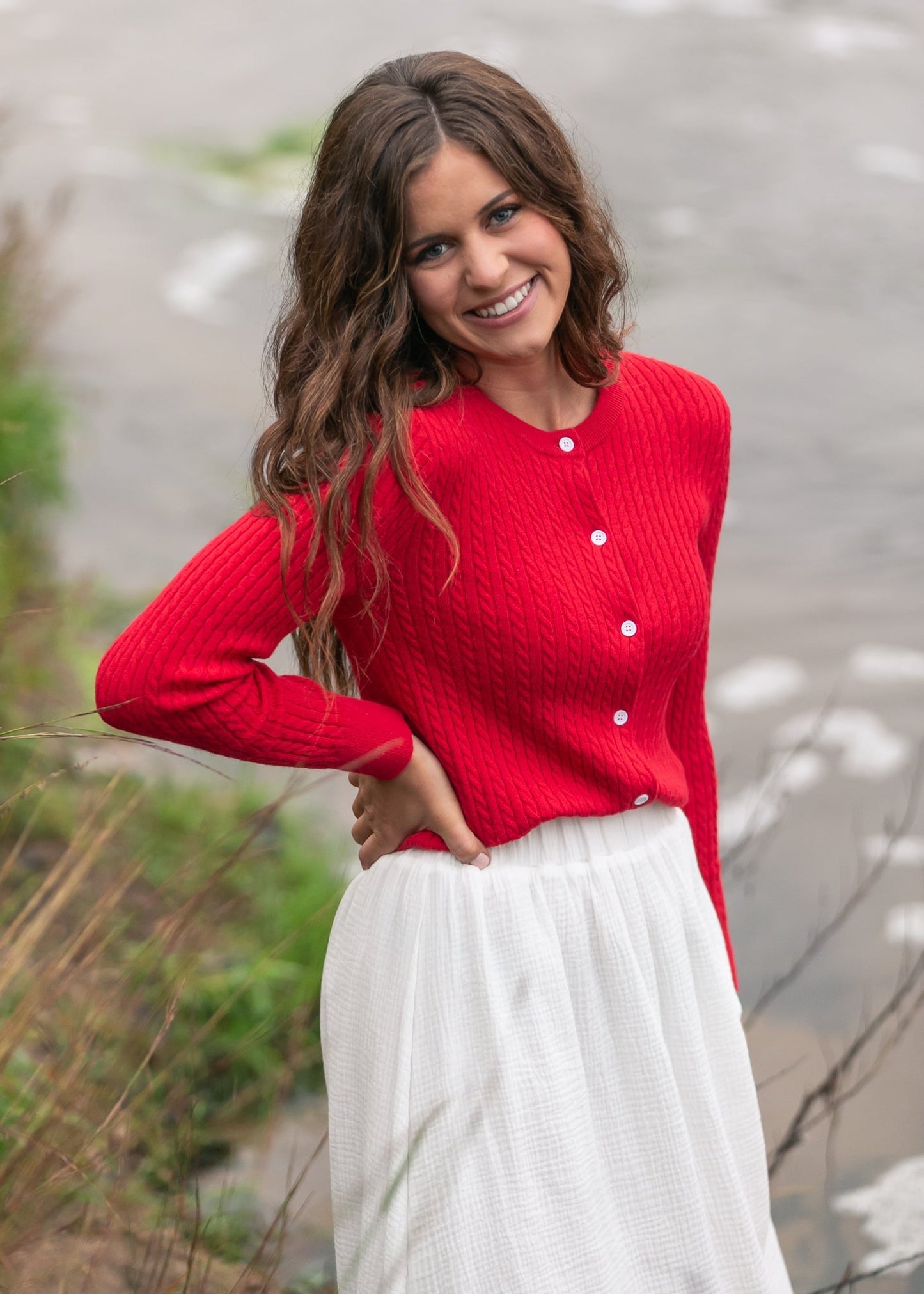 Mason Red Button up Cardigan Top