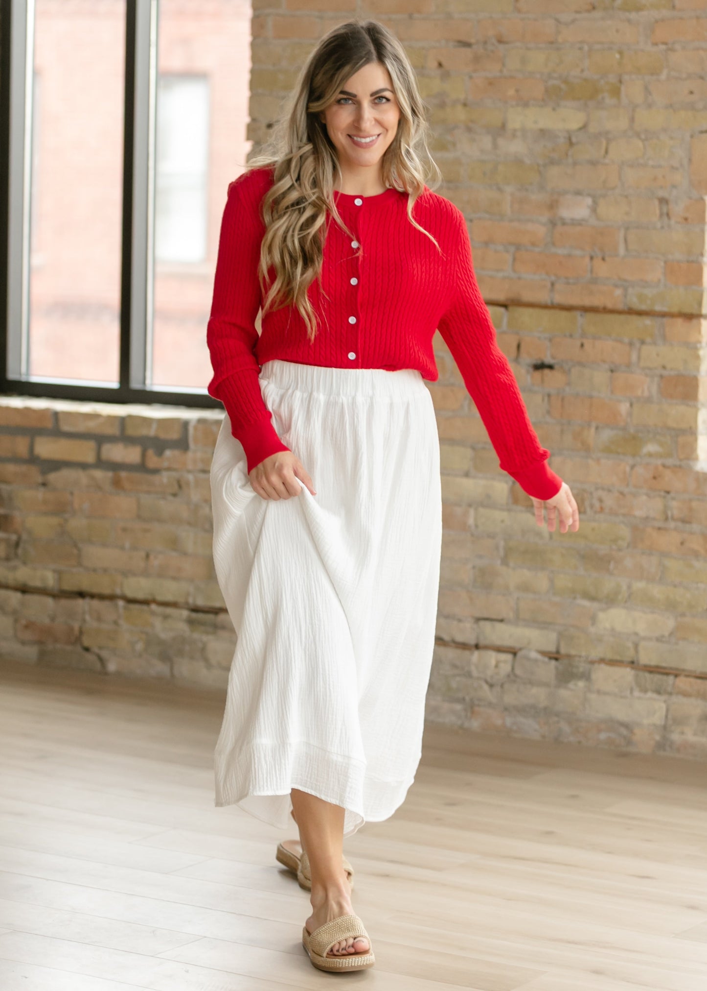 Mason Red Button up Cardigan Top