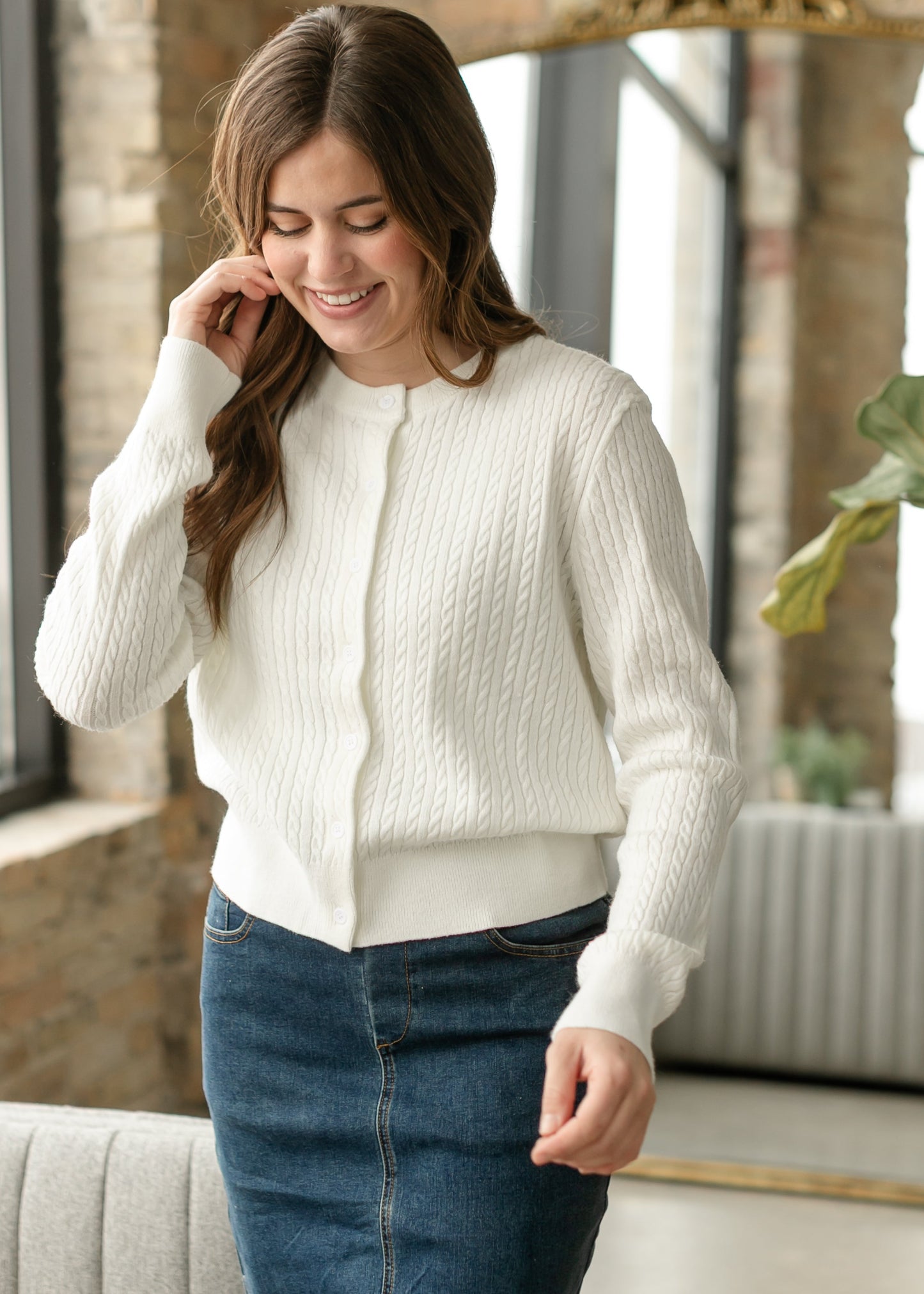 Mason White Button up Cardigan Top
