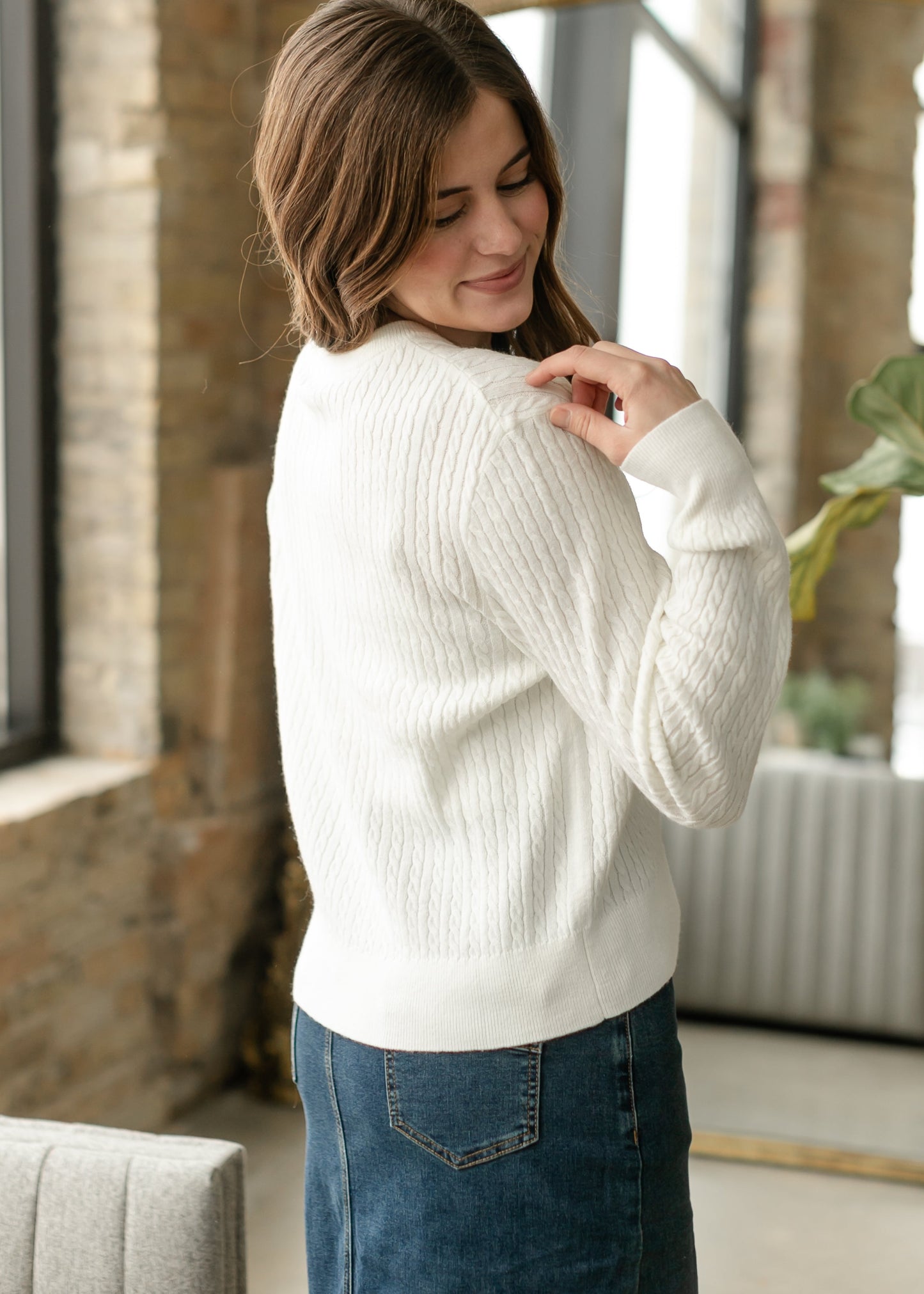 Mason White Button up Cardigan Top