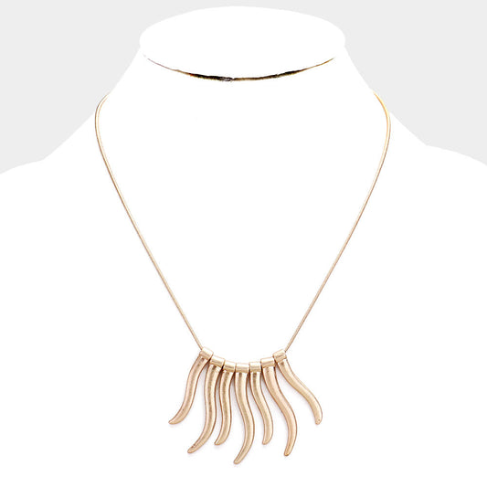 Metal Bar Fringe Necklace