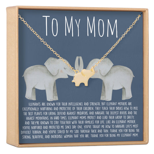 Mom Elephant Pendant Necklace