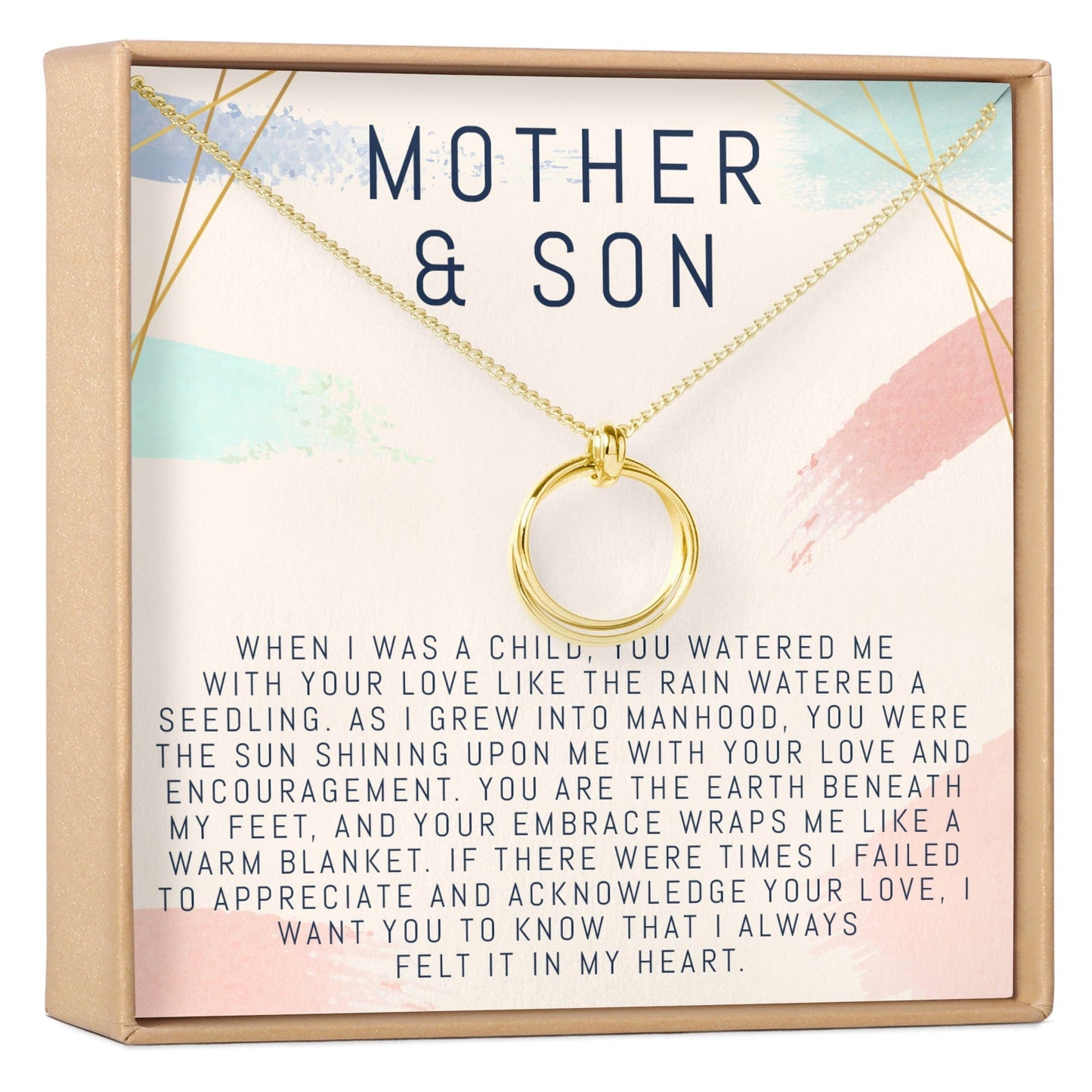 Mother and Son Linked Circles Necklace