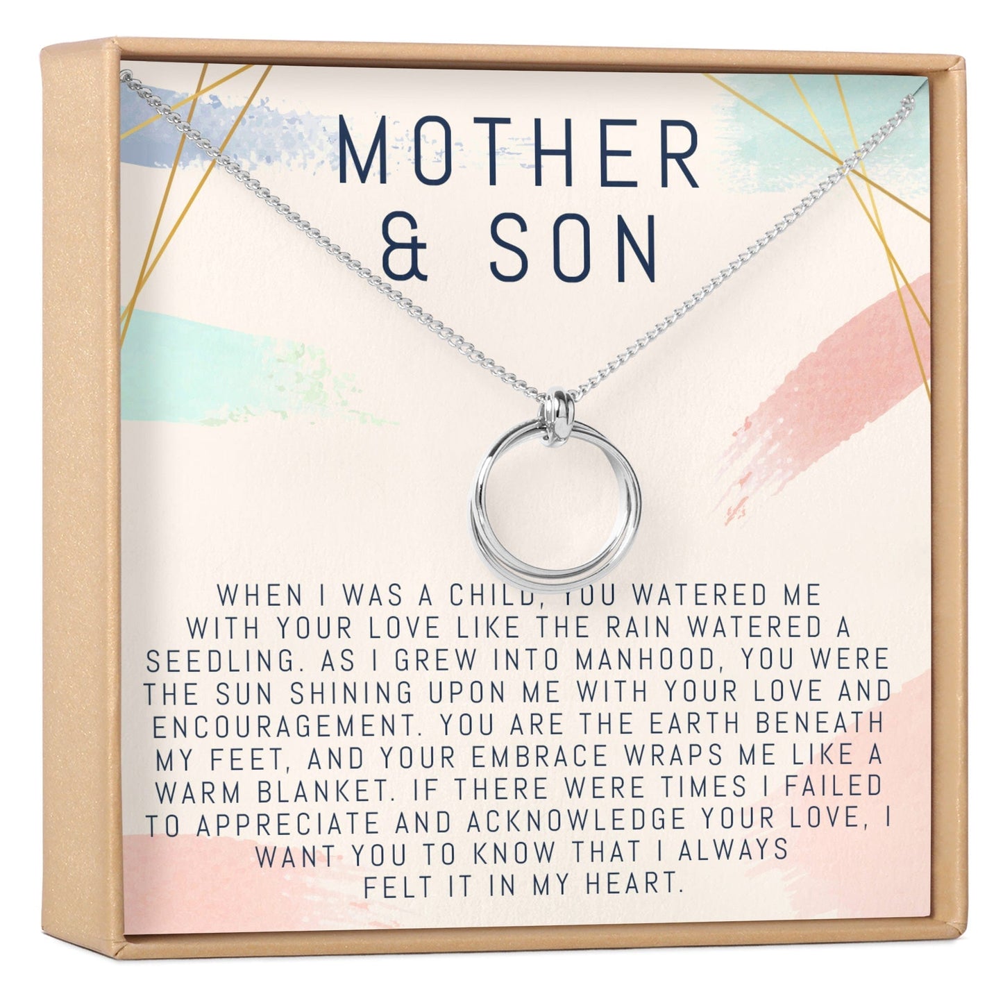 Mother and Son Linked Circles Necklace