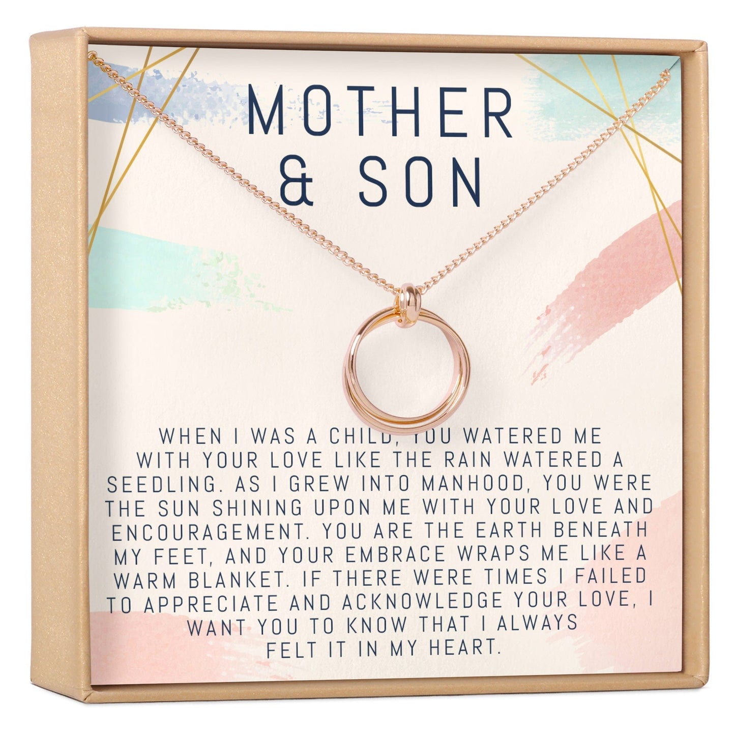 Mother and Son Linked Circles Necklace