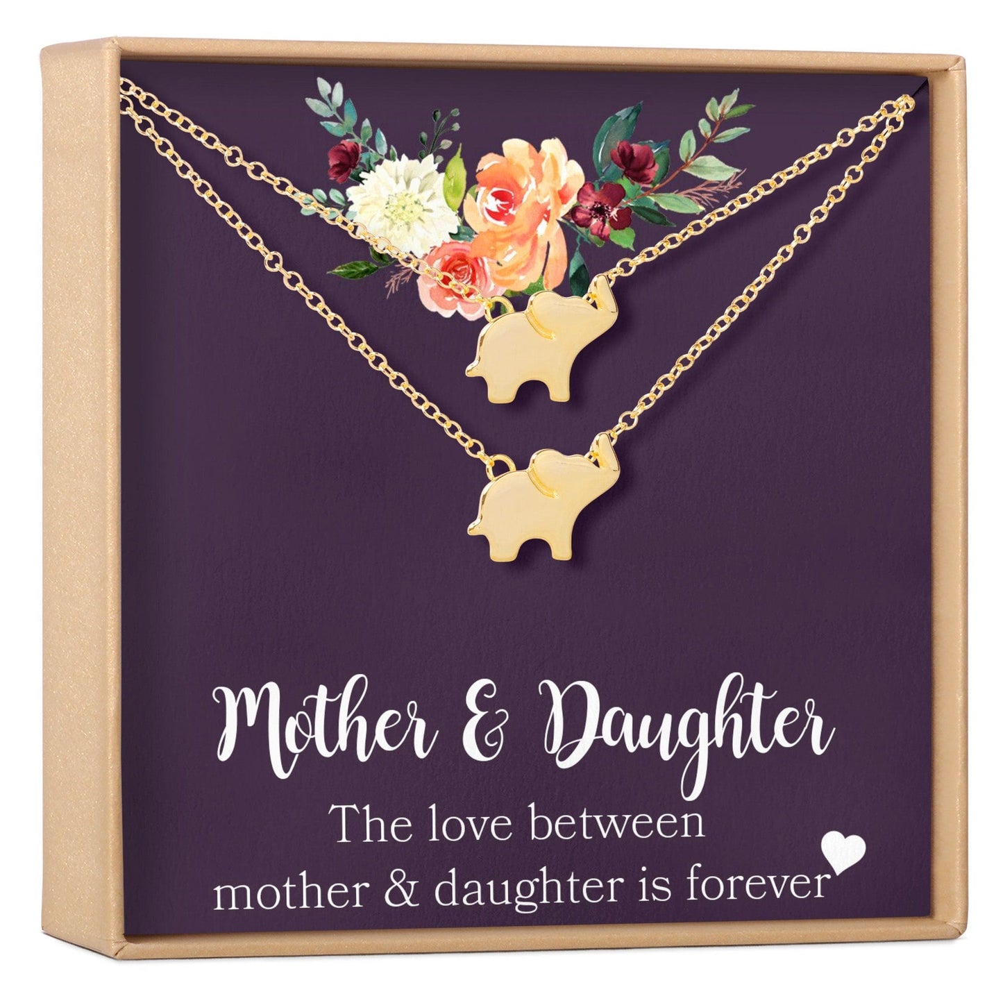 Mother & Daughter Elephant Necklace Set