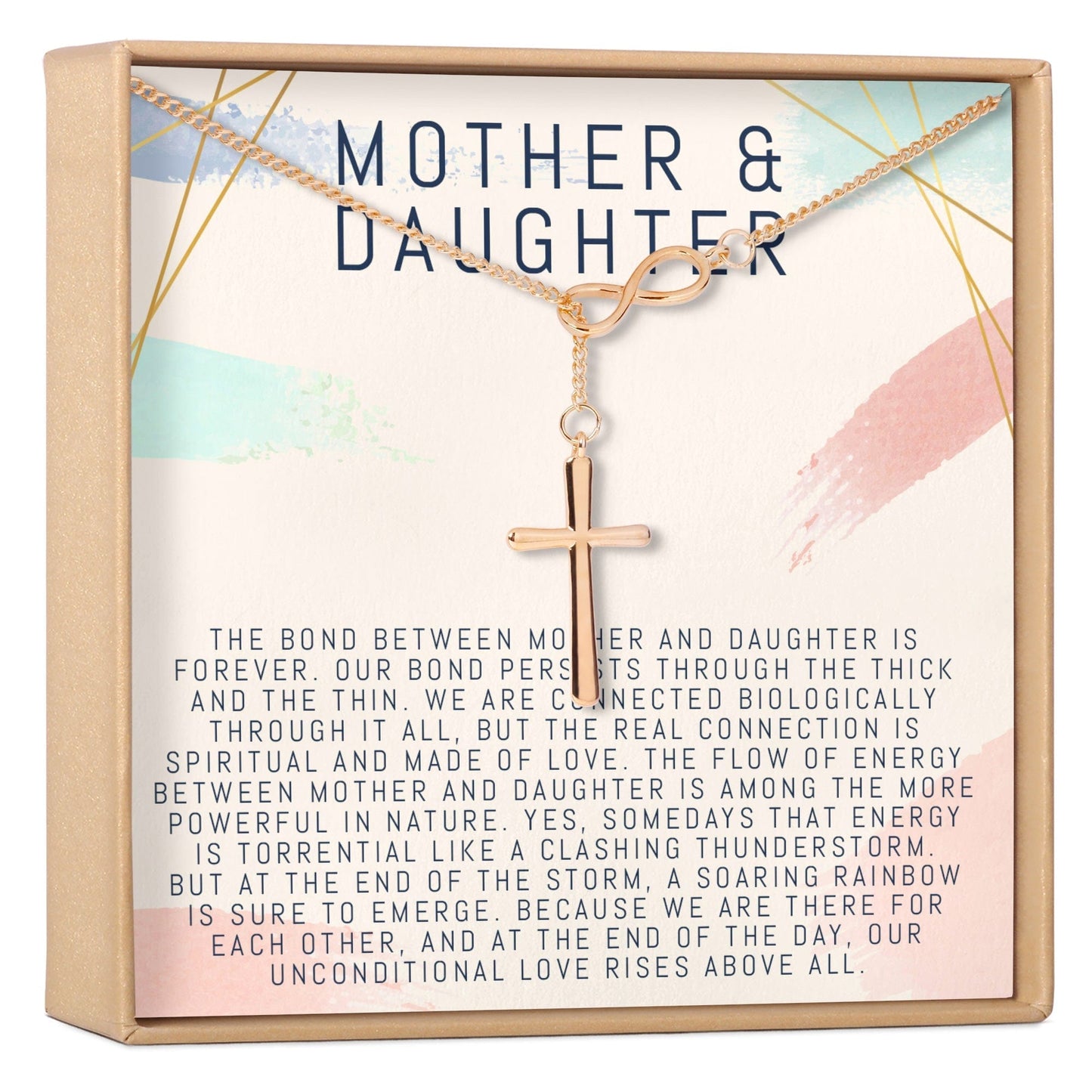 Mother & Daughter Infinity Cross  Necklace