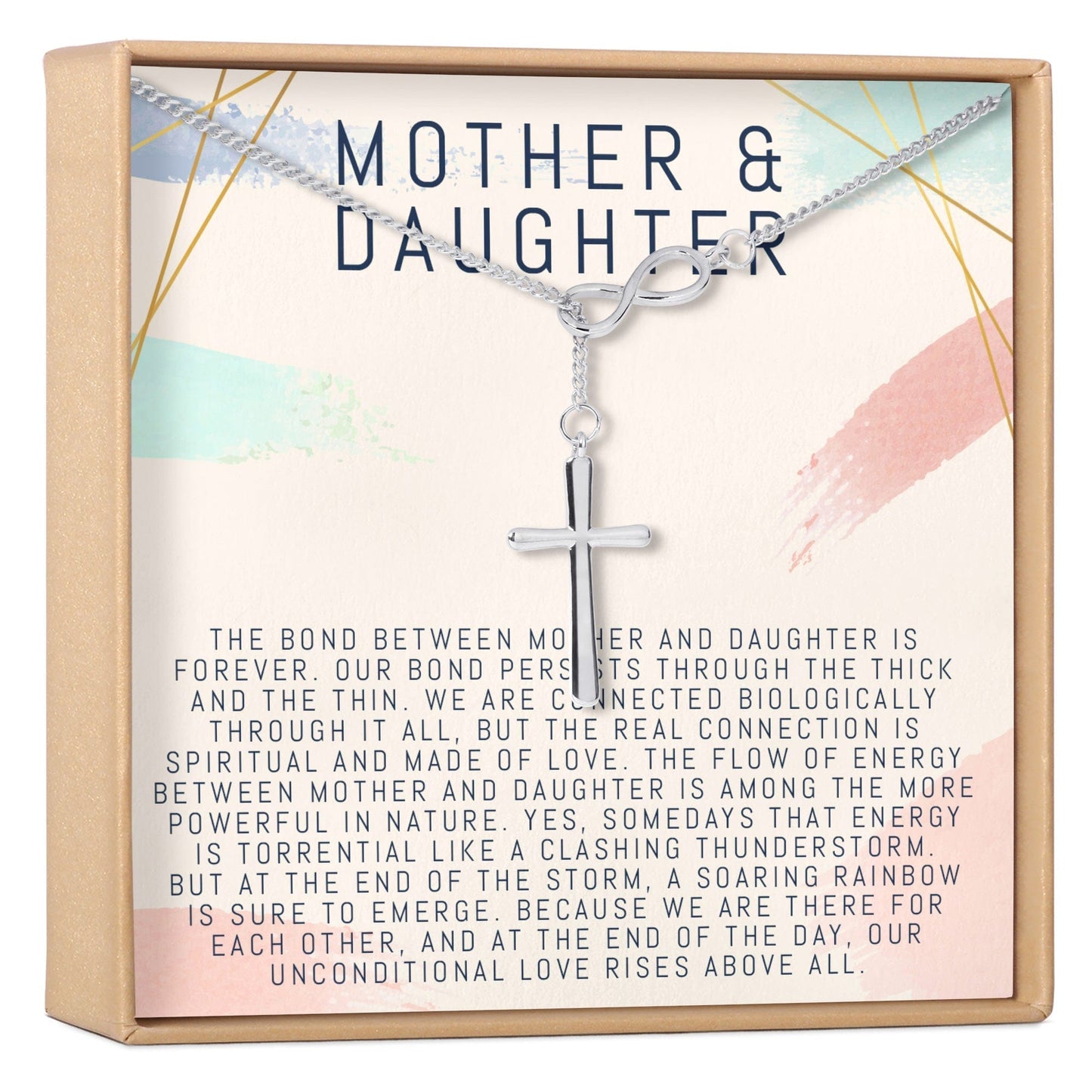 Mother & Daughter Infinity Cross  Necklace