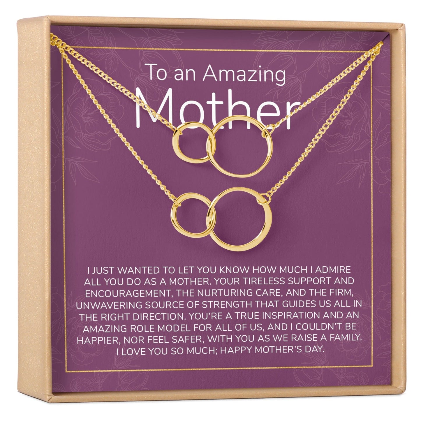 Mother's Day Gift From Husband Double Circles Necklace Set