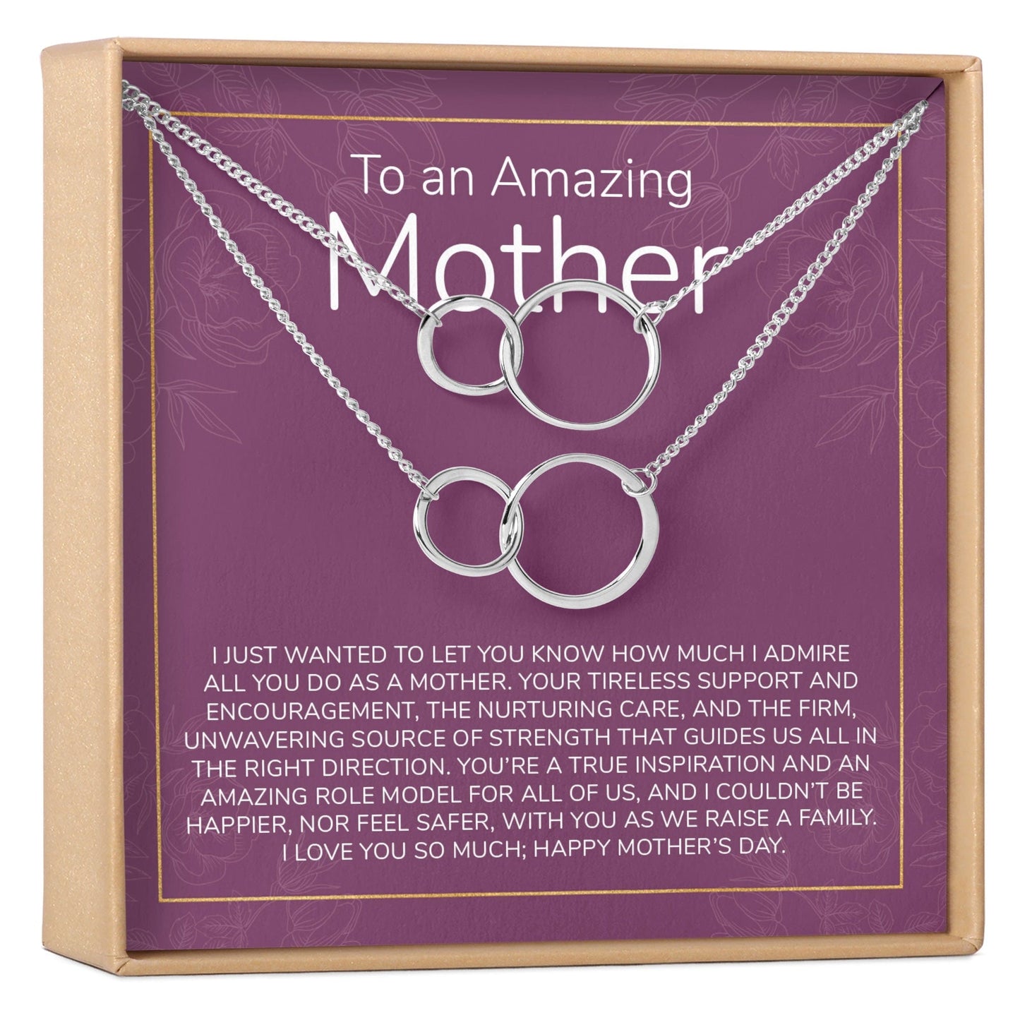 Mother's Day Gift From Husband Double Circles Necklace Set