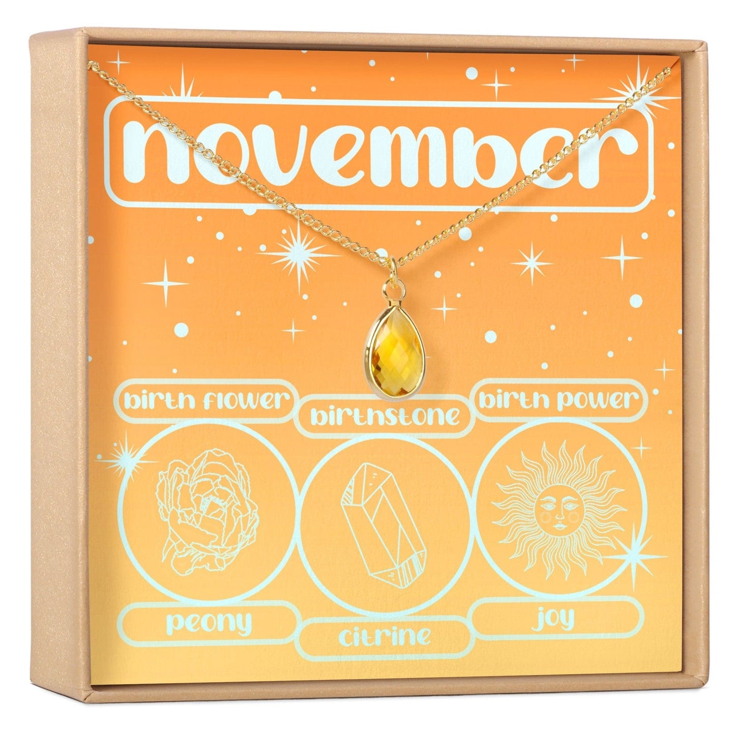 November Birthday Gemstone Necklace