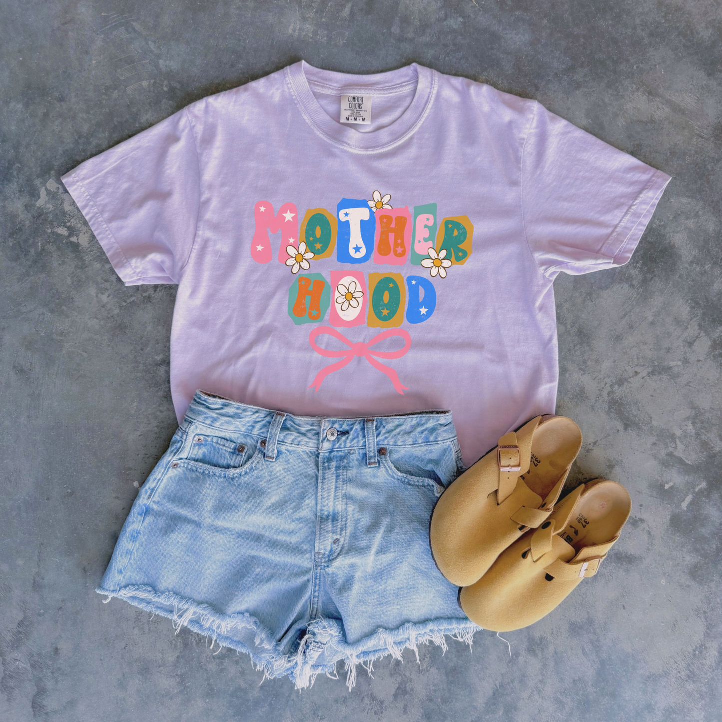Motherhood Retro Floral Bow Graphic Tee