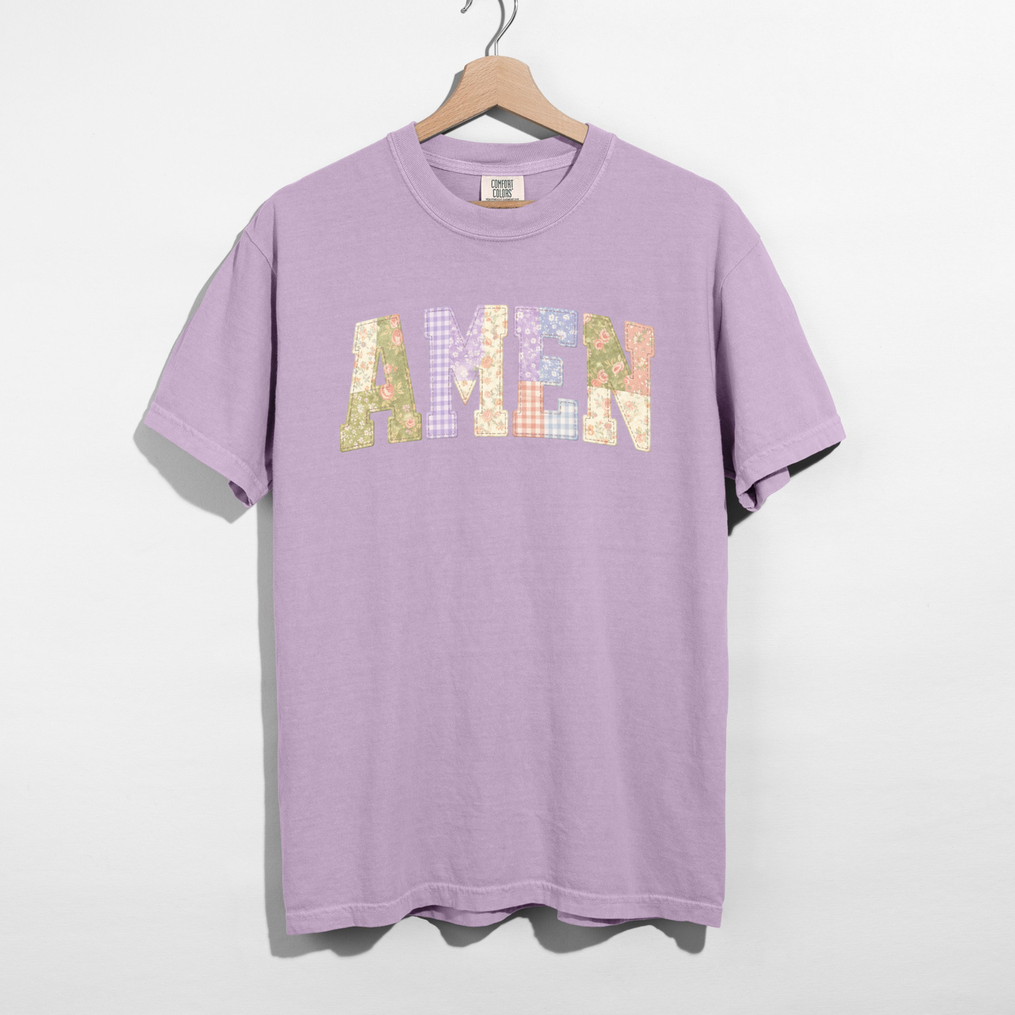 AMEN Faux Patchwork Graphic Tee