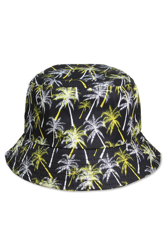 PALM TREES PRINT BUCKET HAT