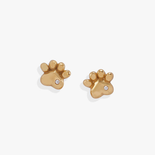 Crystal Paw Mini Stud Earrings