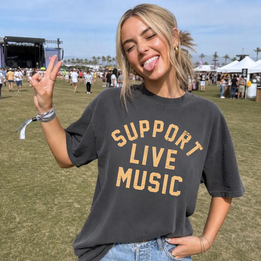 Support Live Music Graphic Tee | Country Concert Shirt | Western Music Festival Outfit Tee