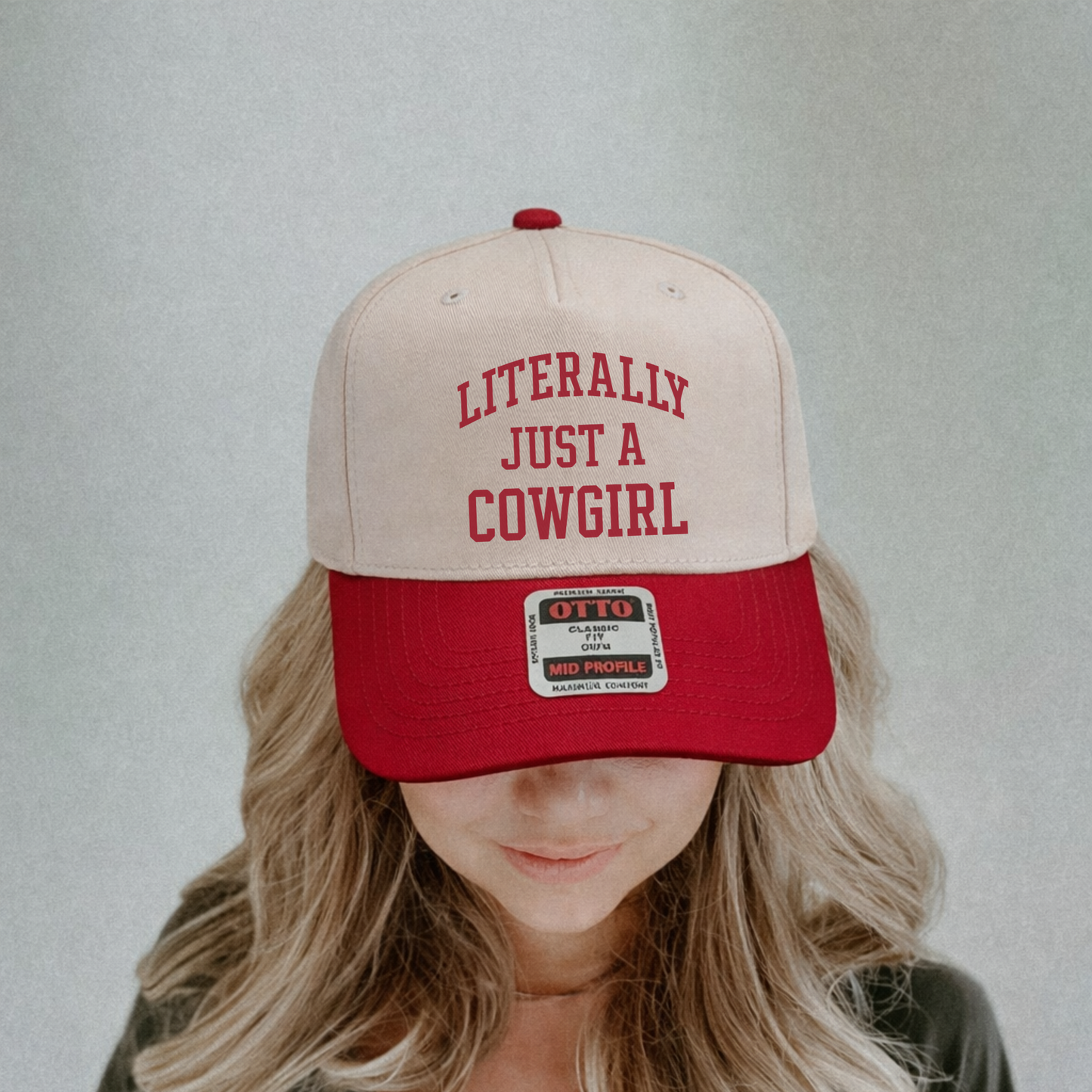 Literally Just a Cowgirl Canvas Trucker Hat | Western Cowgirl Graphic Otto Cap
