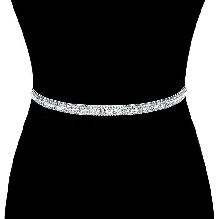 Rhinestone Sash Ribbon Bridal Wedding Belt Headband