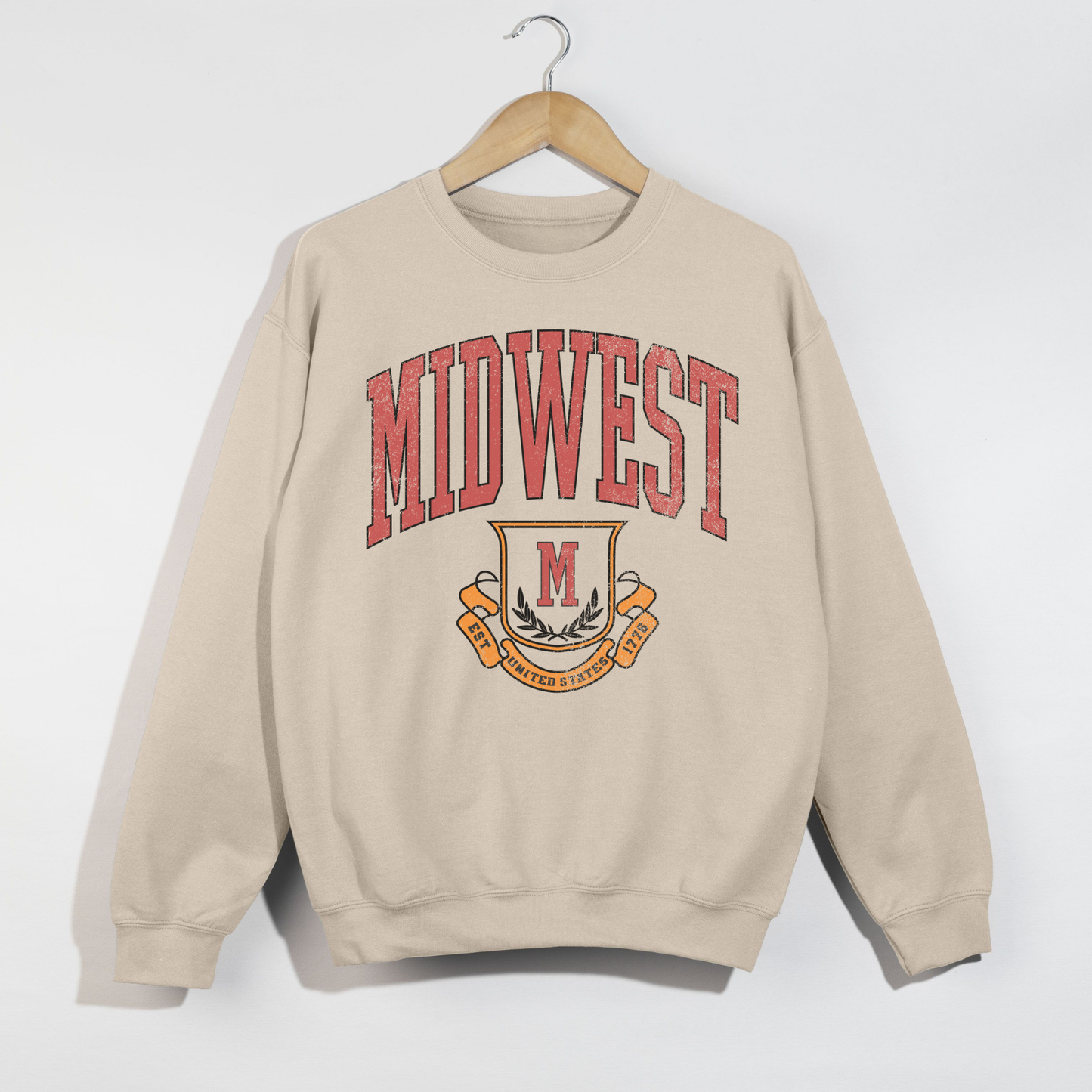 Midwest Crewneck Sweatshirt | Vintage Collegiate Graphic Pullover
