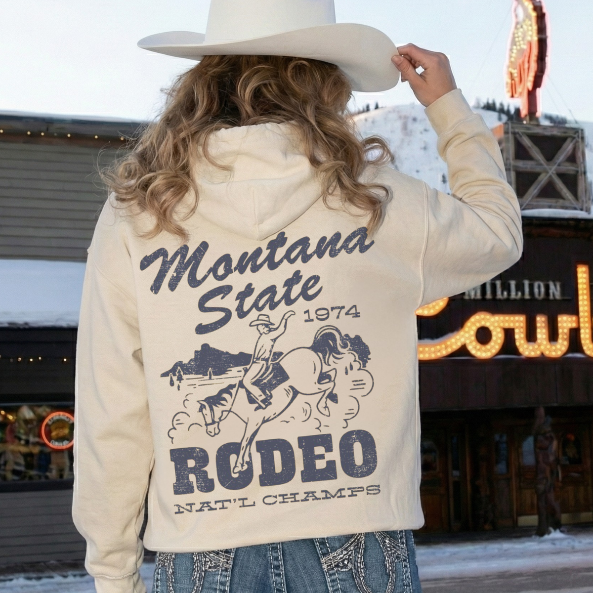 Montana State Rodeo Hoodie | Vintage Western Cowboy Graphic Sweatshirt