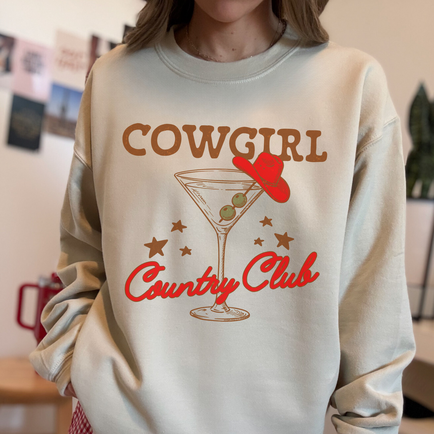 Cowgirl Country Club Sweatshirt – Western Graphic Crewneck