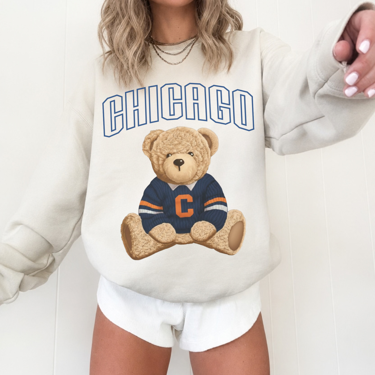 Chicago Vintage Teddy Bear Sweatshirt | Retro Football Crewneck
