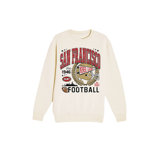 San Francisco Football Sweatshirt | Vintage Red & Gold Game Day Crewneck