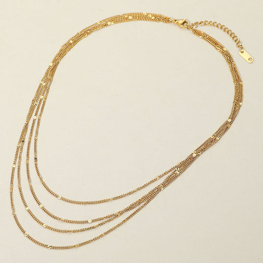 SECRET BOX_Stainless Steel Layered Chain Necklace