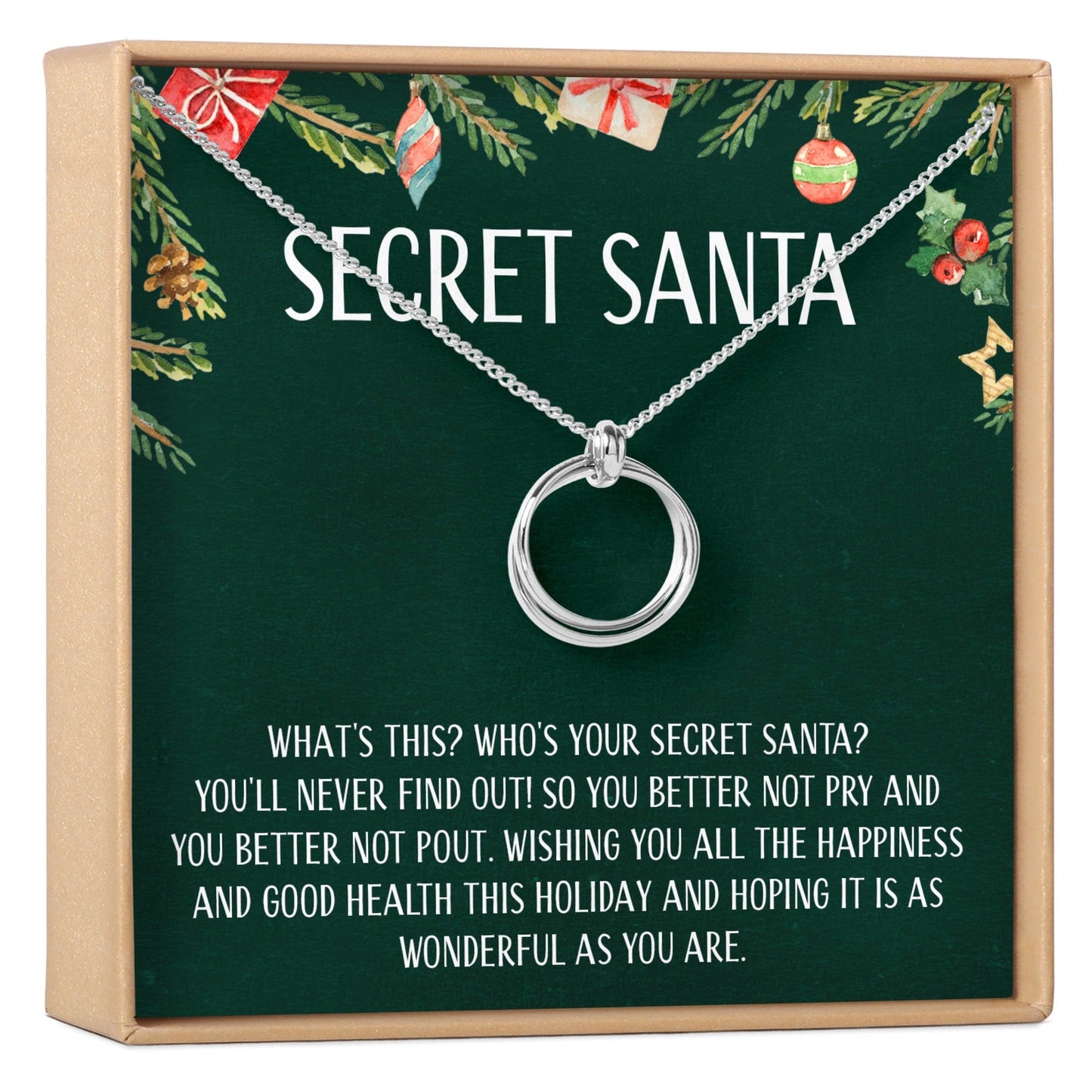 Secret Santa Gift Linked Circles Necklace