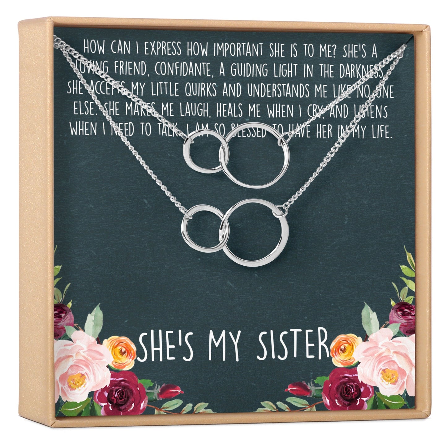 Sisters Double Circles Necklace Set