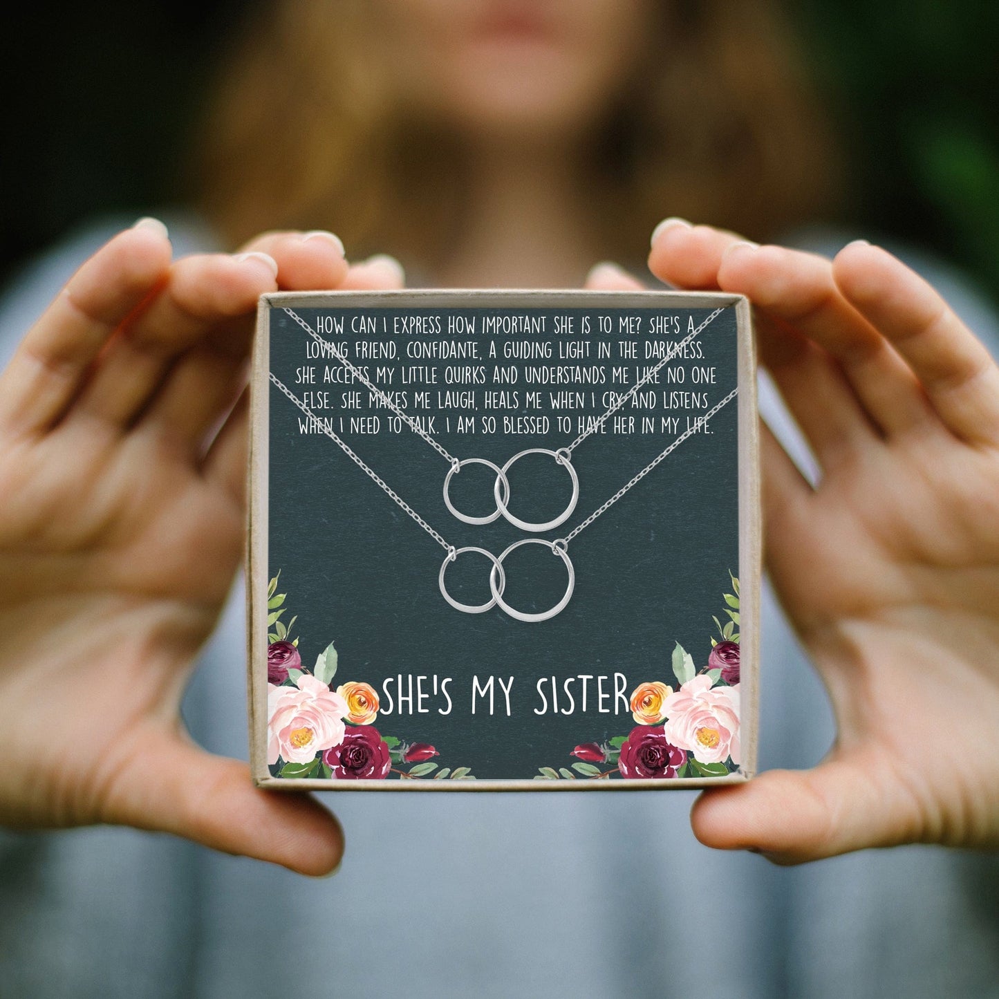 Sisters Double Circles Necklace Set