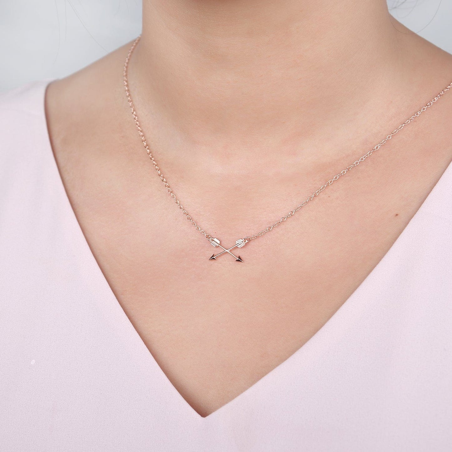 Sobriety Celebration Double Intersecting Arrows Necklace