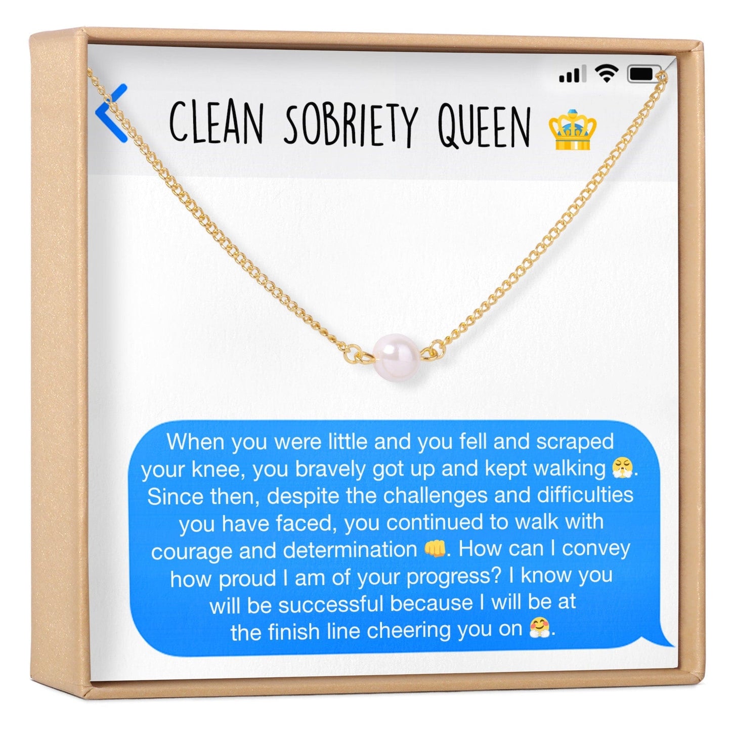 Sobriety Celebration Pearl Necklace