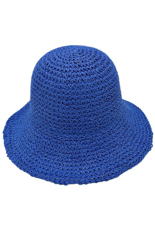 Solid Straw Bucket Hat