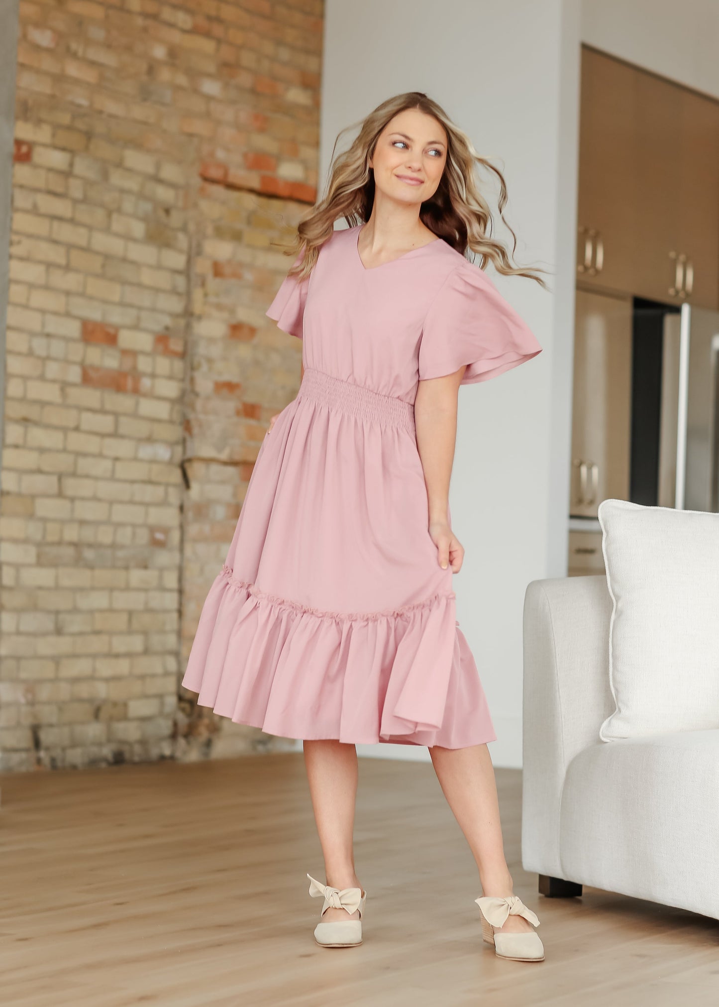 Sophie V-Neck Midi Dress