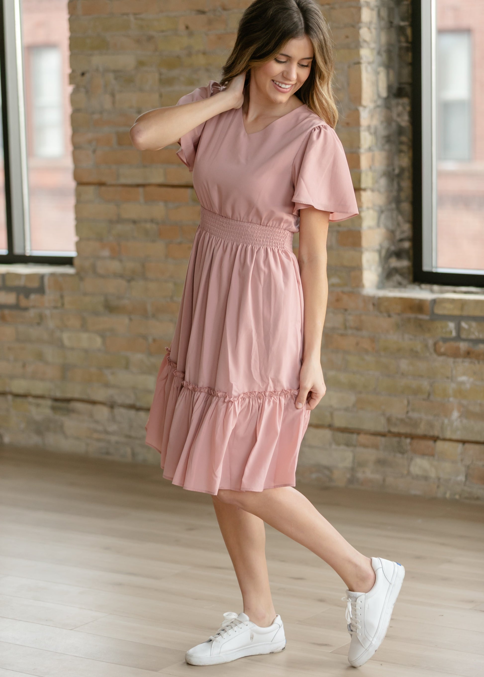 Sophie V-Neck Midi Dress