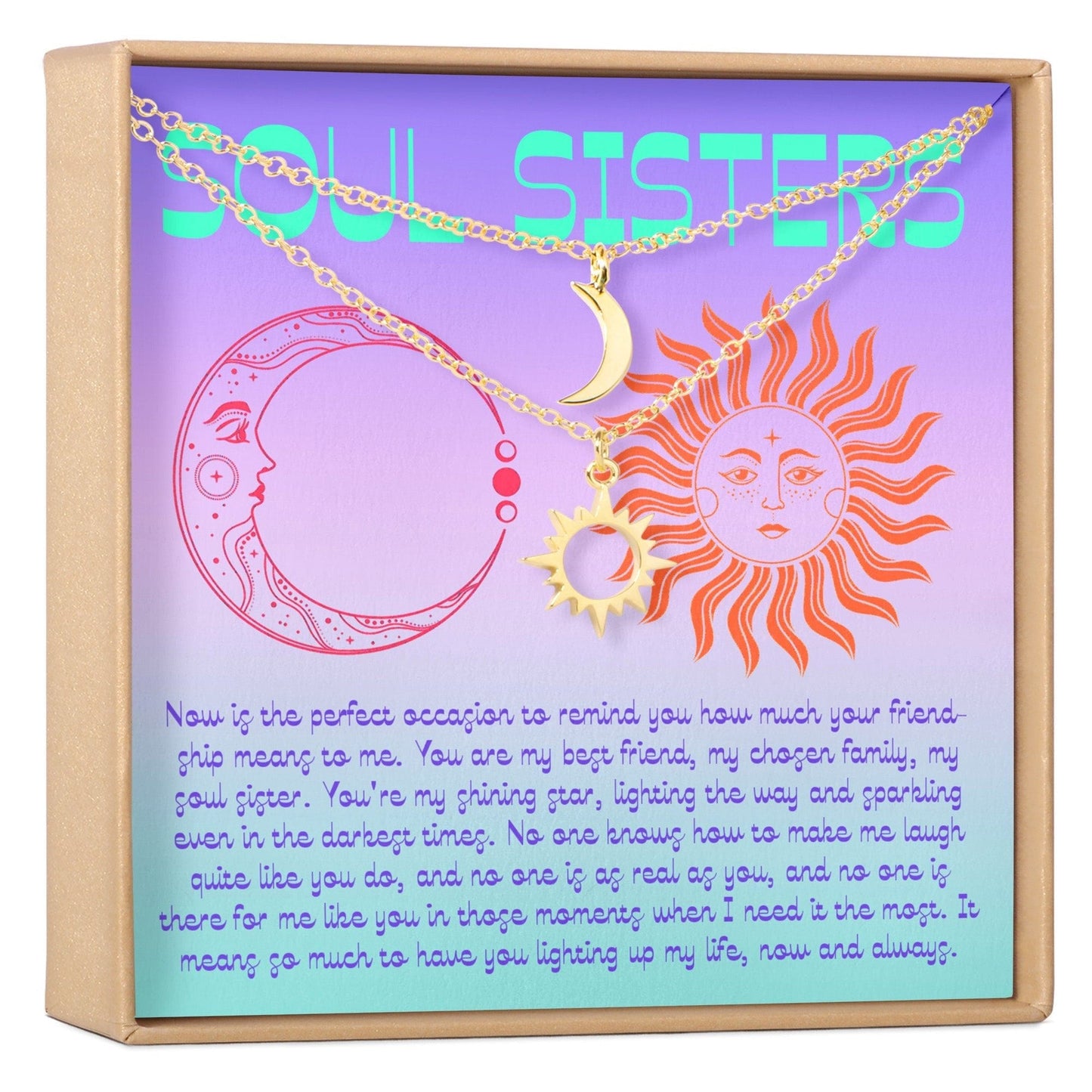 Soul Sisters Sun and Moon Pendants Necklace Set