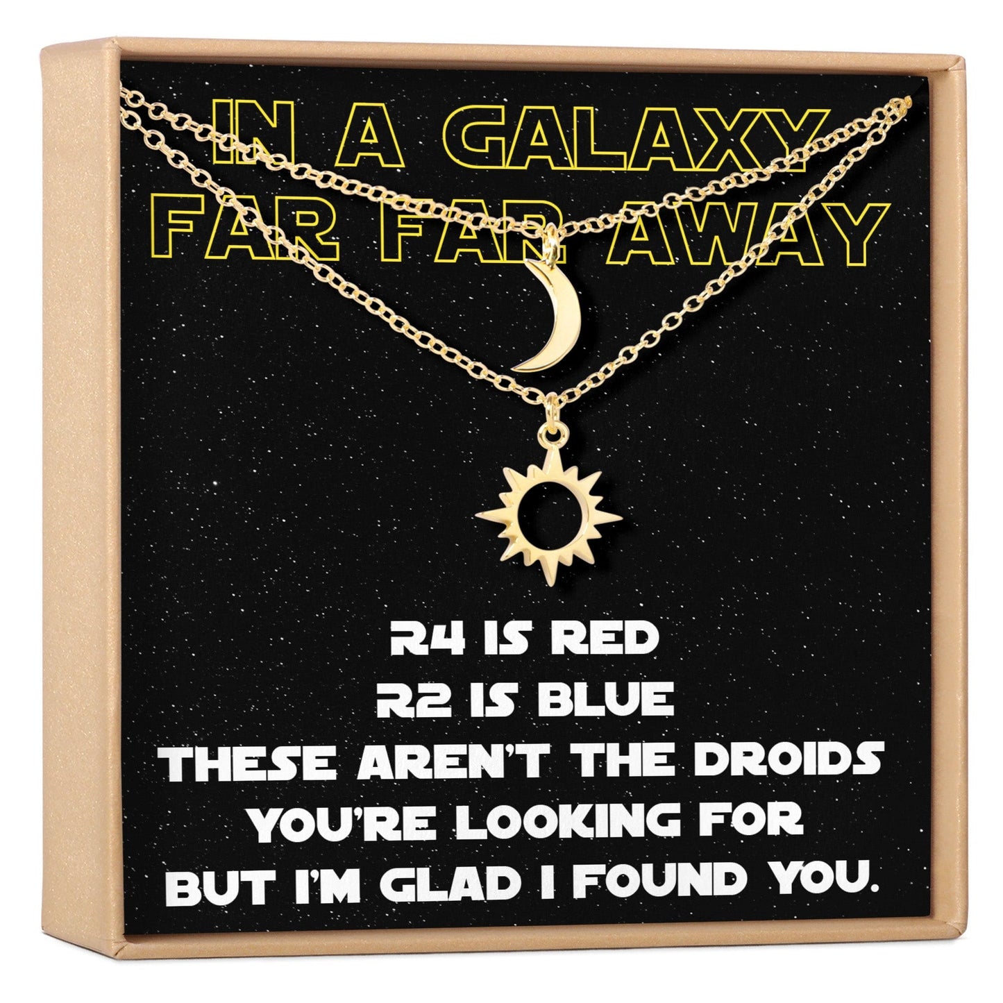 Space and Galaxy Sun and Moon Pendants Necklace Set