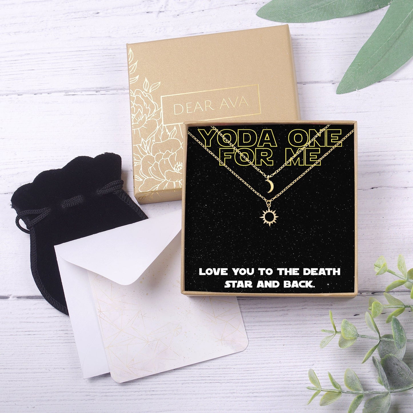 Space and Galaxy Sun and Moon Pendants Necklace Set