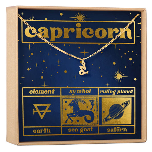 Starry Night Capricorn Zodiac Necklace