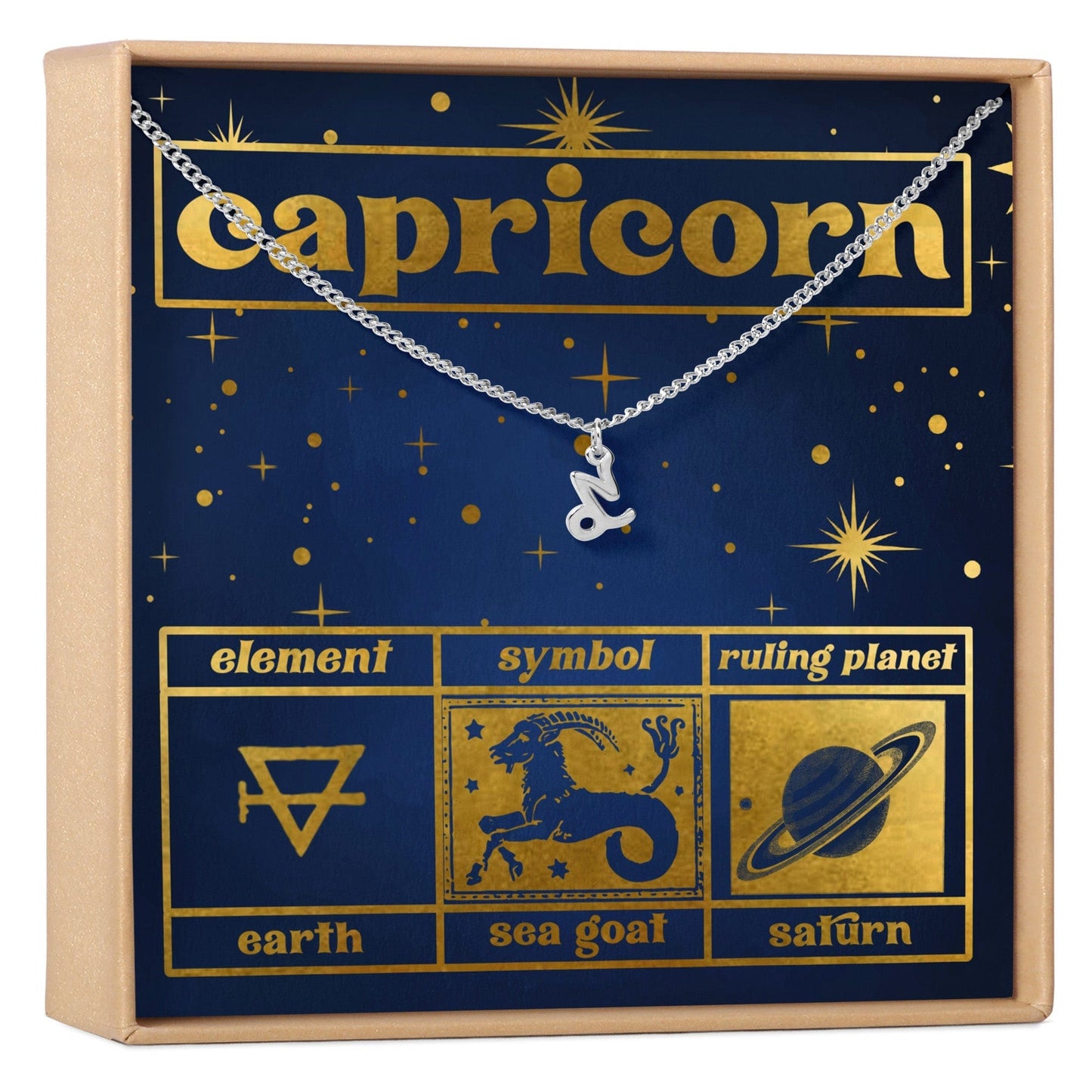 Starry Night Capricorn Zodiac Necklace