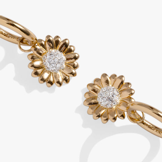 Sunflower Huggie Hoop Earrings