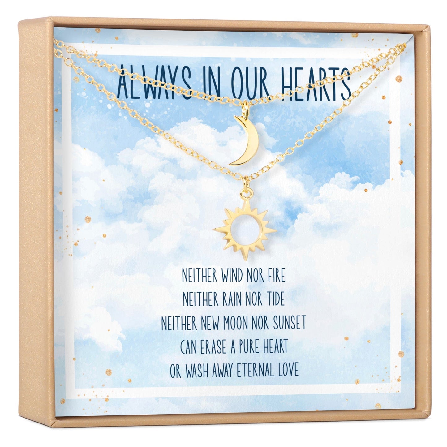 Sympathy Sun and Moon Pendants Necklace Set