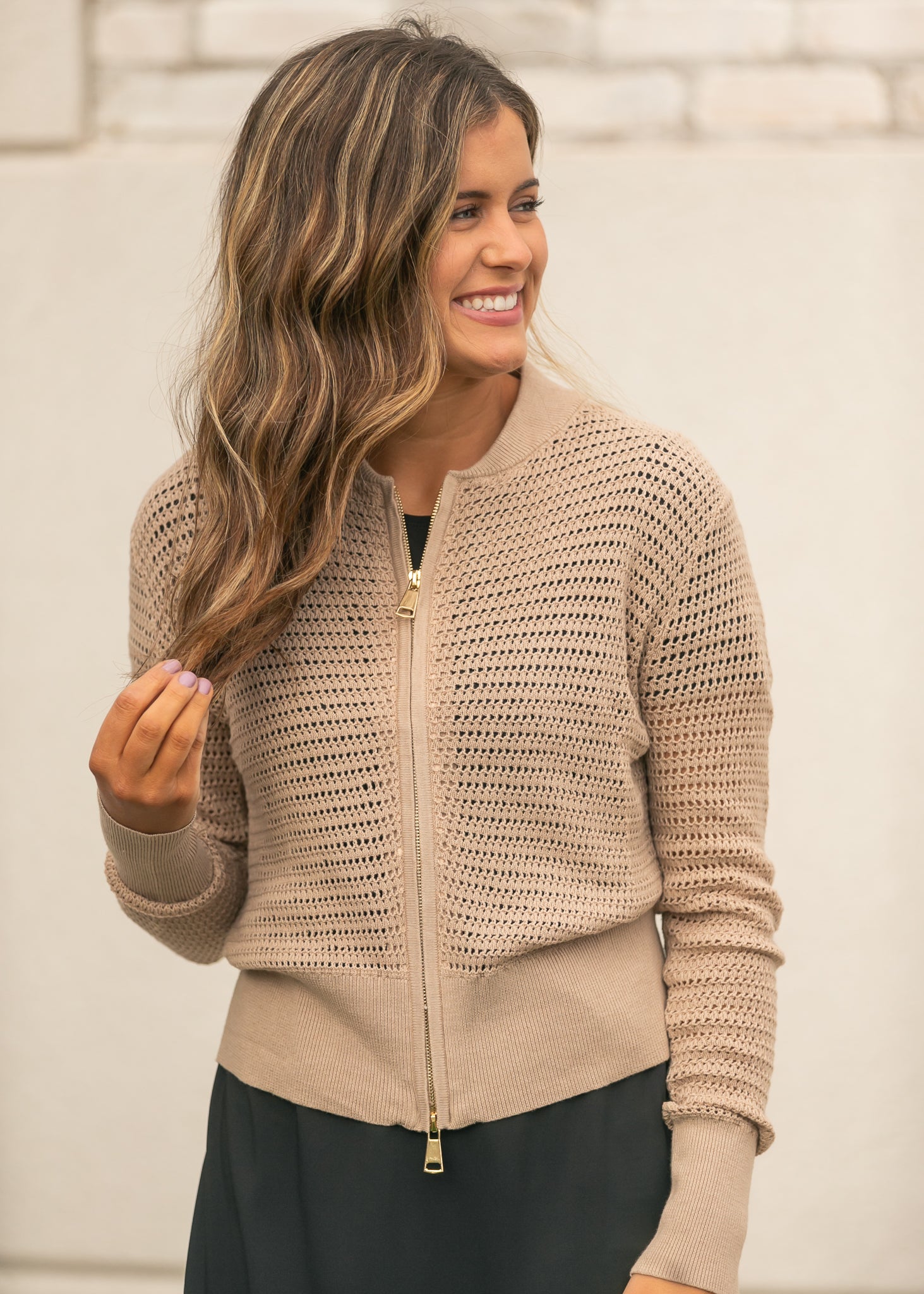 Tate Crochet Open Knit Cardigan Top