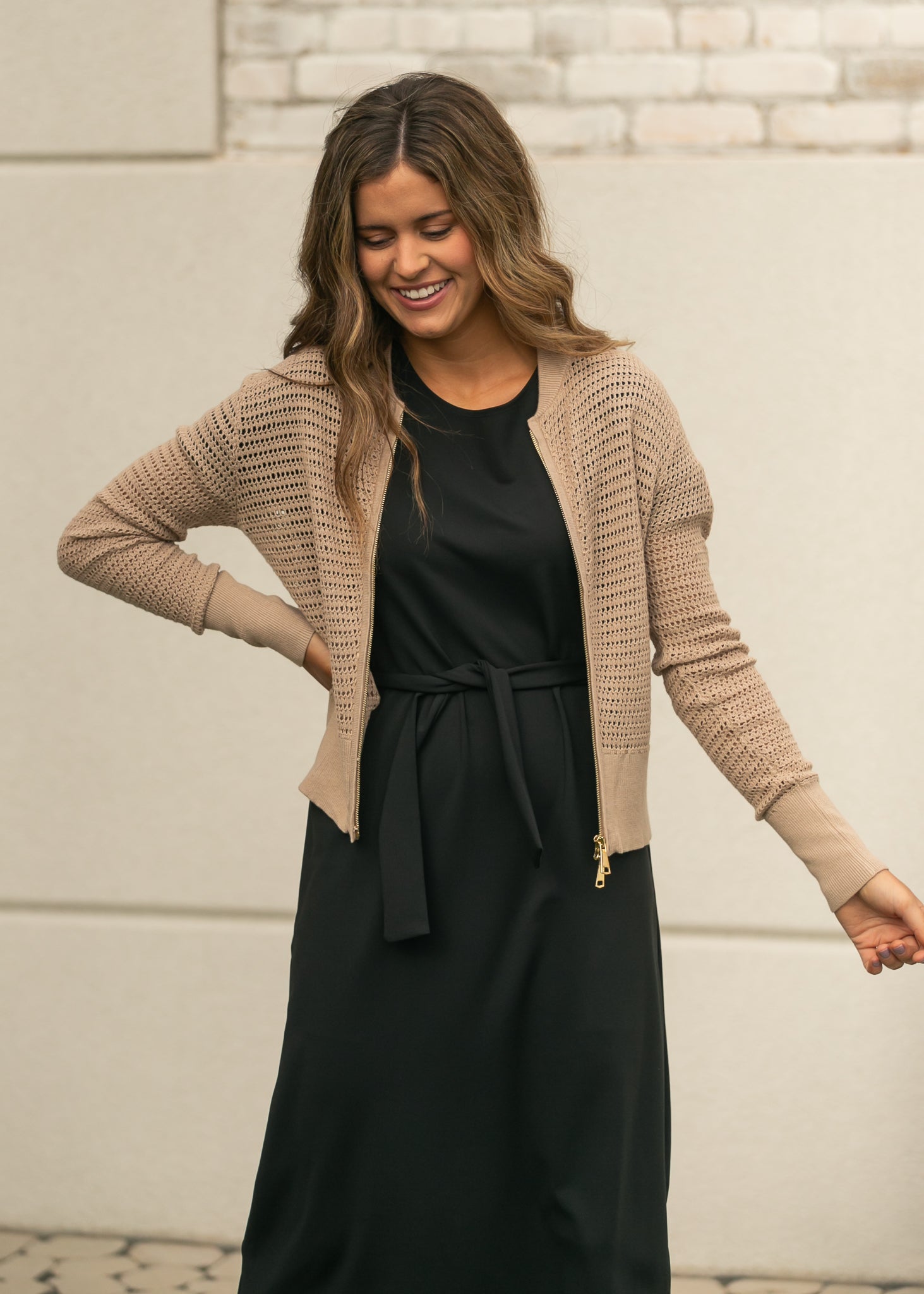 Tate Crochet Open Knit Cardigan Top