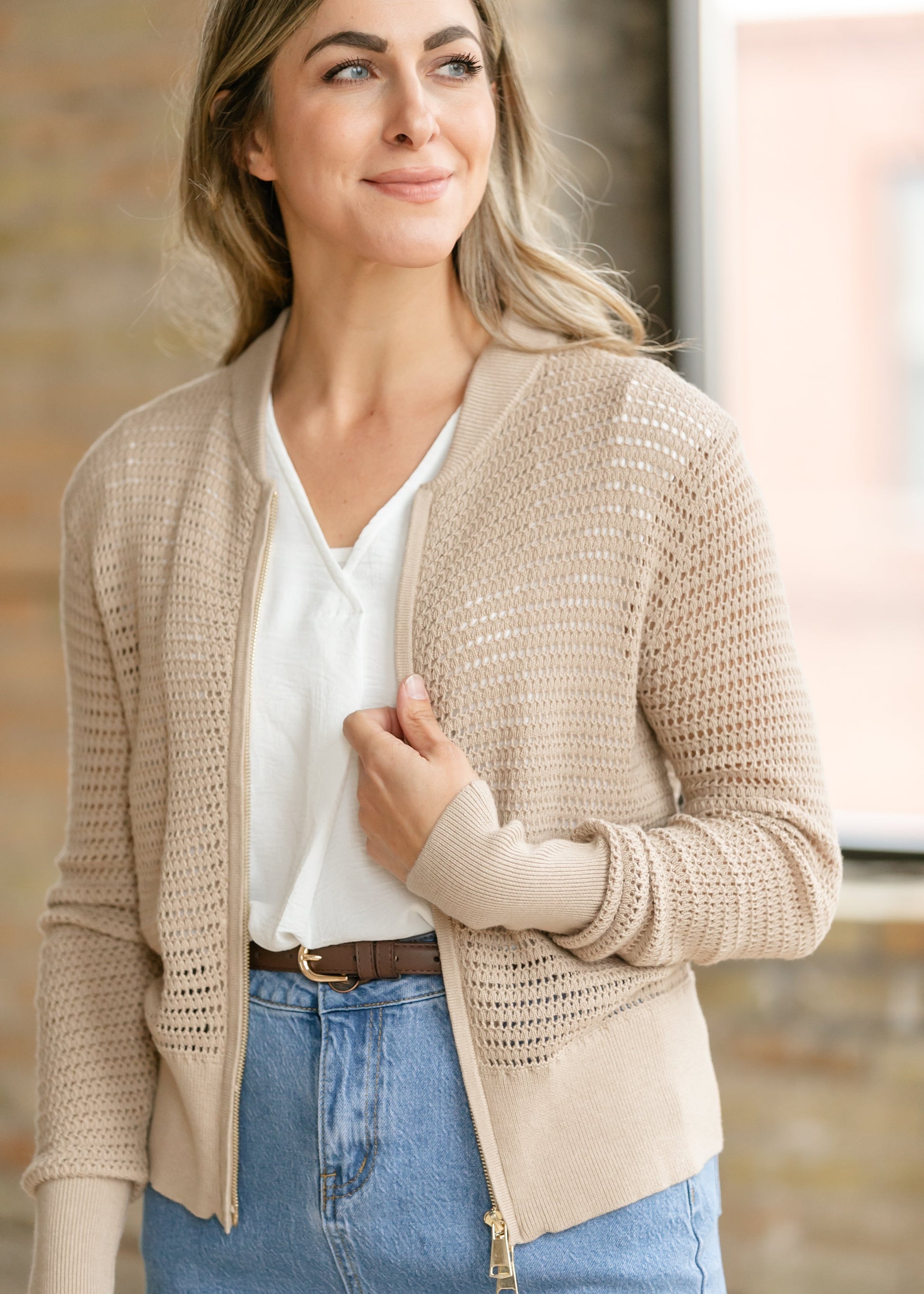 Tate Crochet Open Knit Cardigan Top
